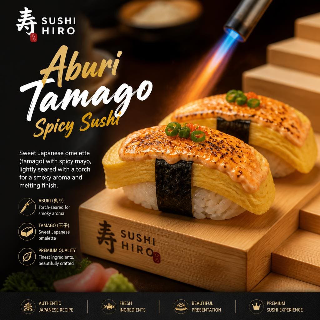 Aburi Tamago Spicy Sushi Sushi Hiro